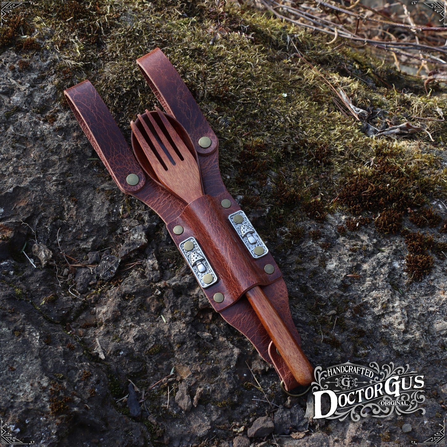 Leather Spoon Holster – Antique Brown