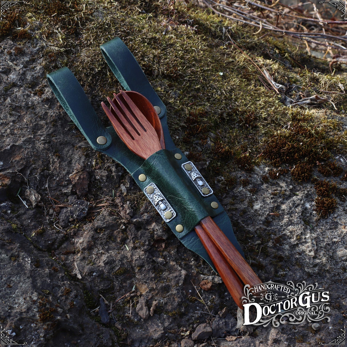 Leather Spoon Holster – Dark Green