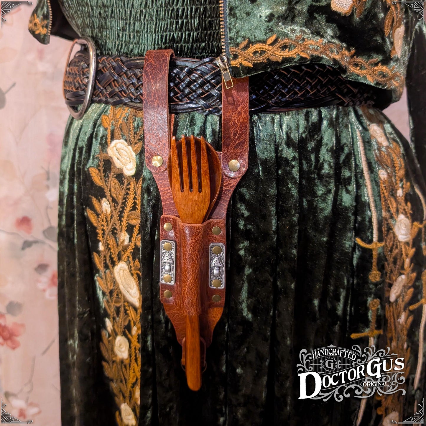 Leather Spoon Holster – Antique Brown