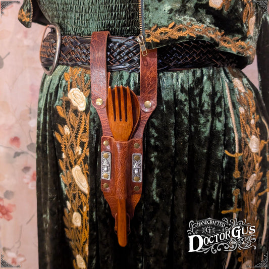 Leather Spoon Holster – Antique Brown