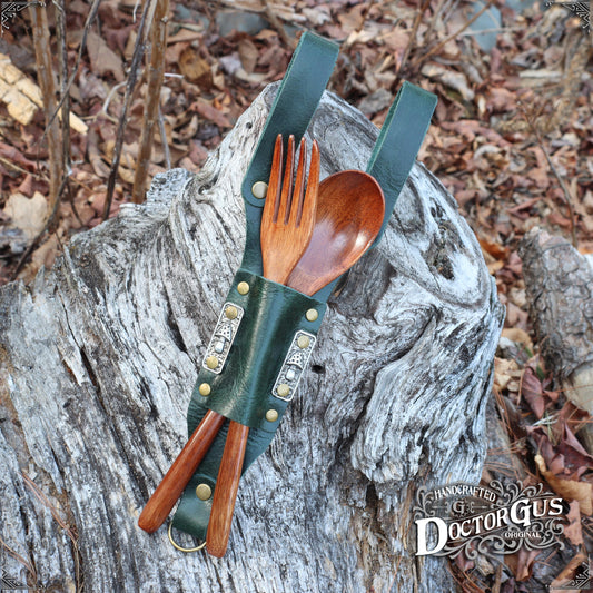 Leather Spoon Holster – Dark Green