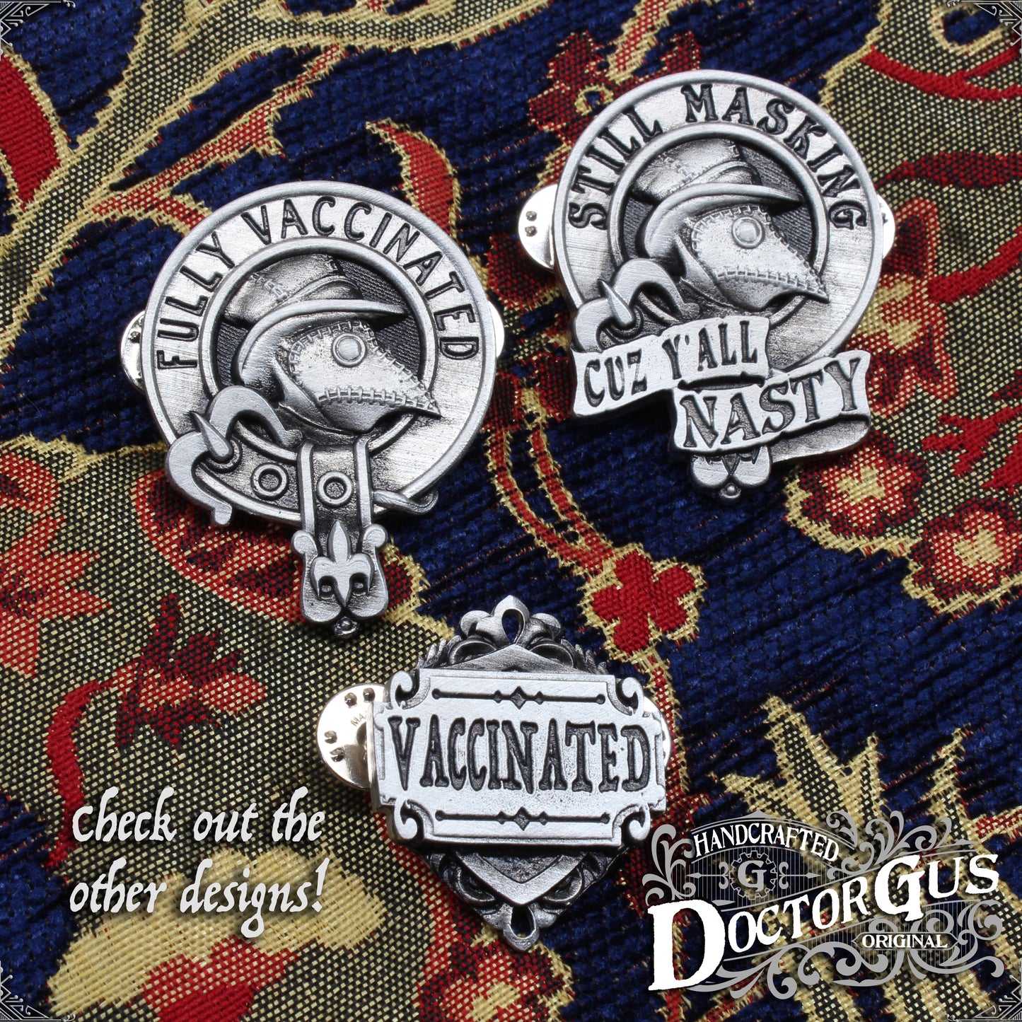 Size Comparison. More designs available here at Doctor-Gus.com 