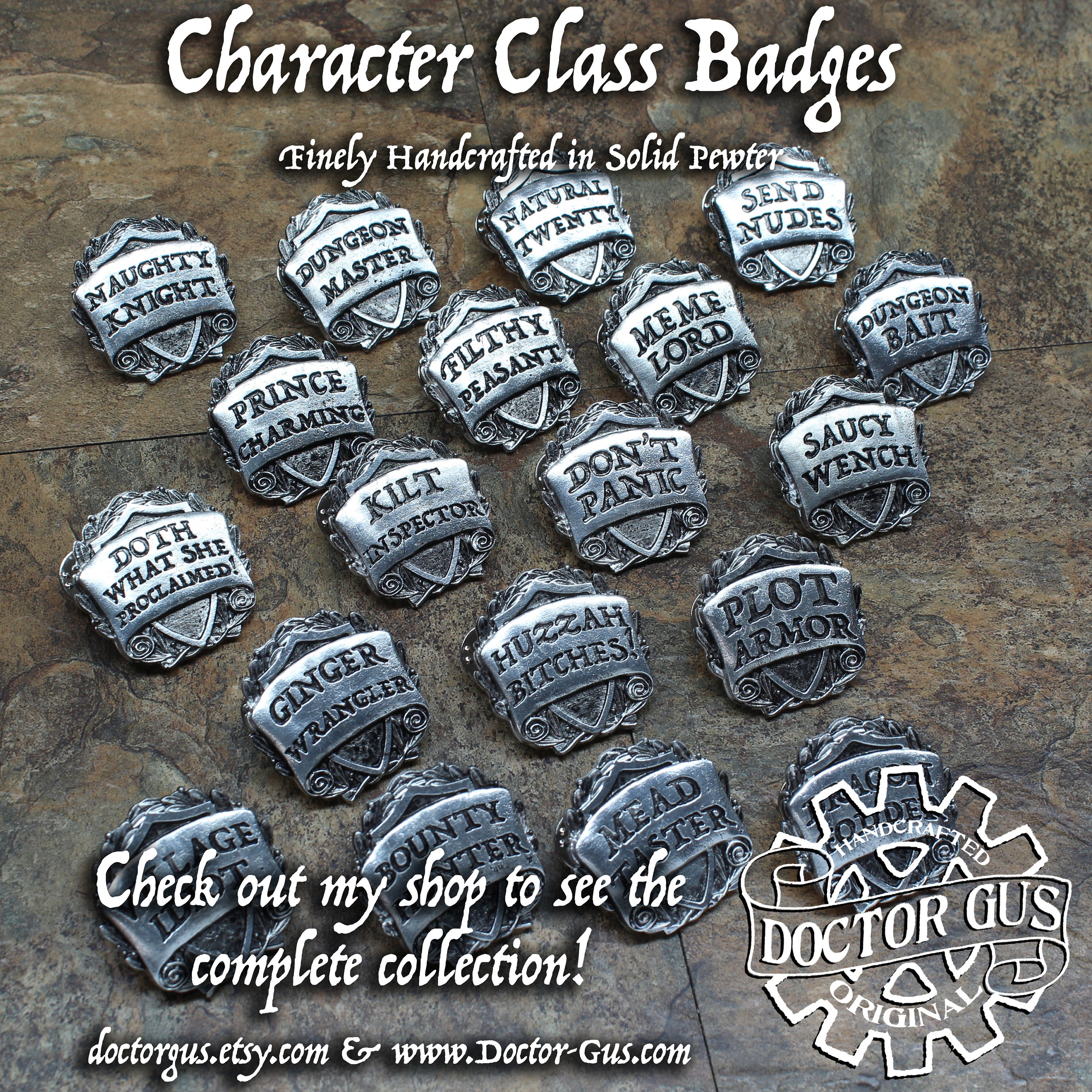 Fighter Badge - RPG Character Class Pin