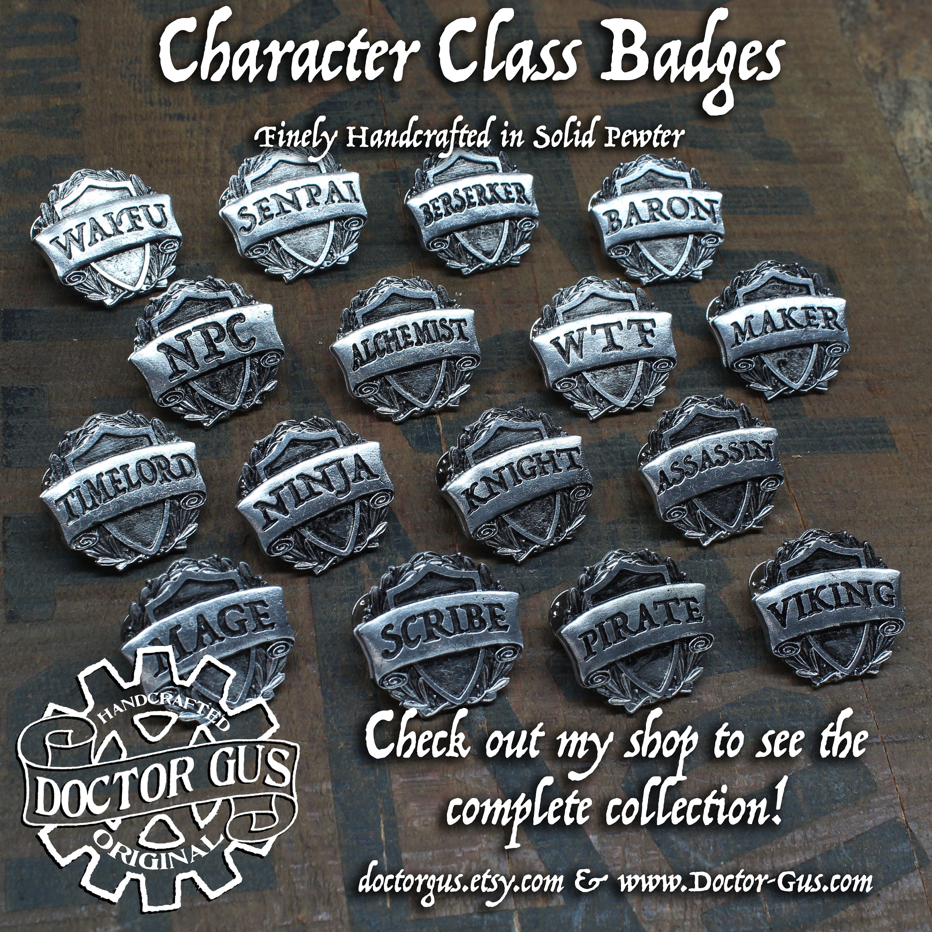 Fighter Badge - RPG Character Class Pin