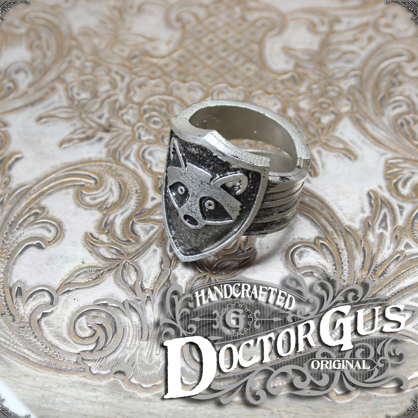 Raccoon Shield Ring